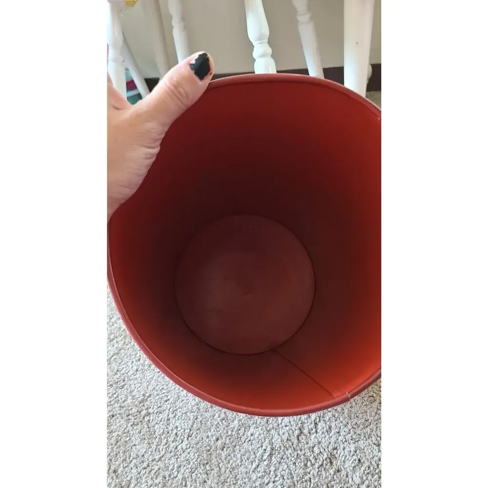 Vintage Cheinco Red Eye Sour Smash Tin Trash Can orange  Retro bar decor - Picture 7 of 7